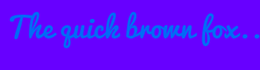 Image with Font Color 006BF6 and Background Color 6700FF